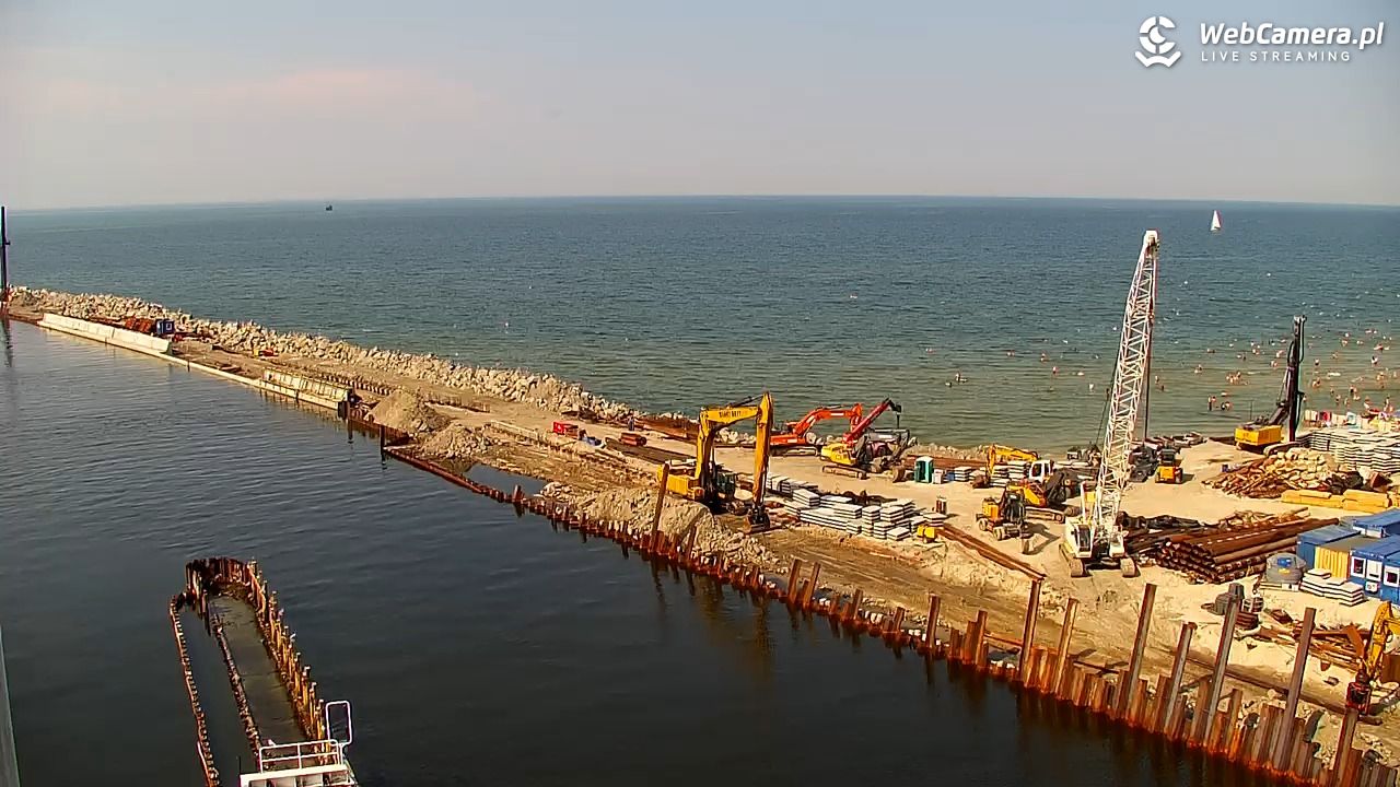 USTKA - widok z pylonu na plażę - 28 czerwiec 2026, 16:11