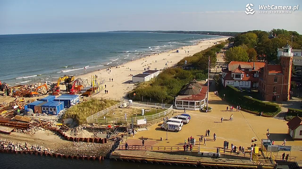 USTKA - widok z pylonu na plażę - 26 wresień 2026, 11:55