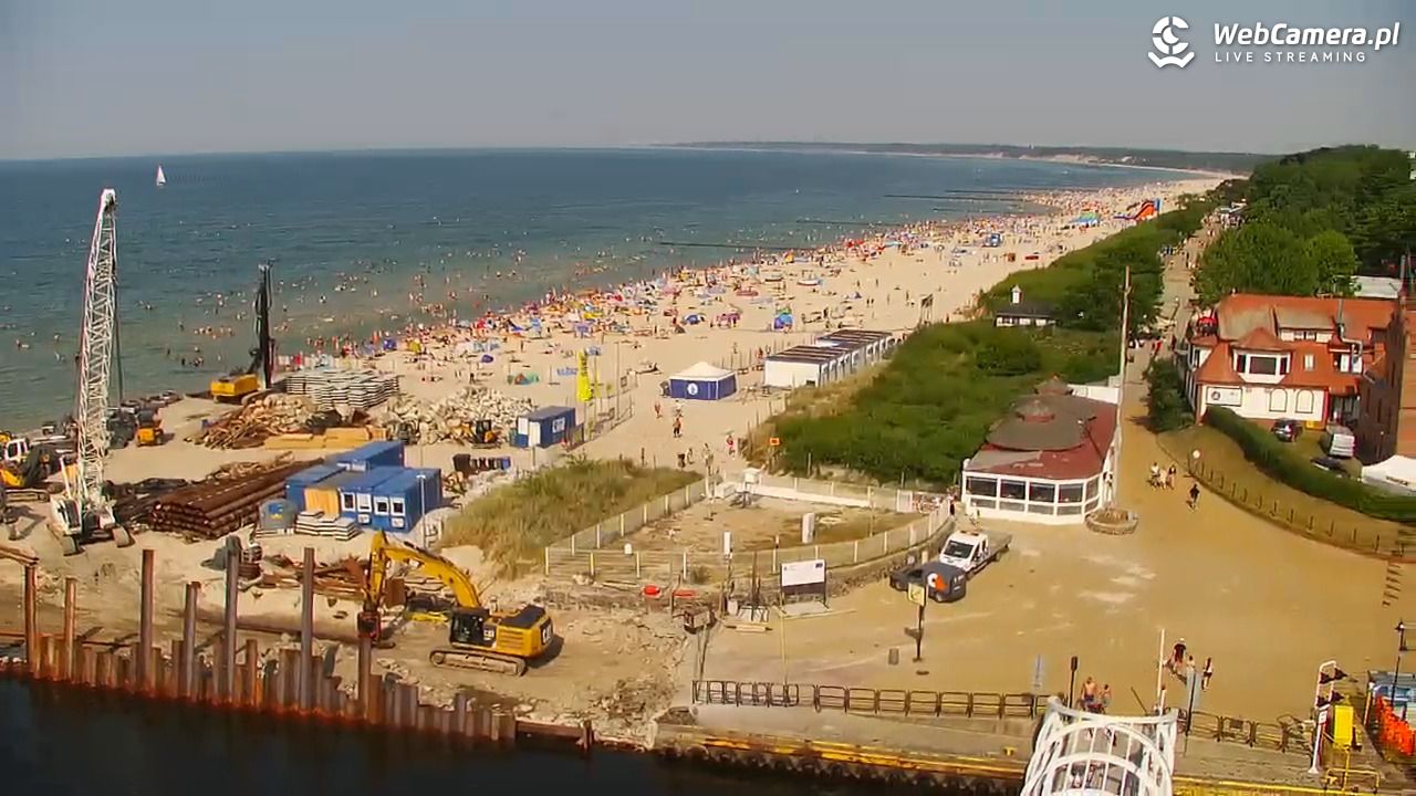 USTKA - widok z pylonu na plażę - 28 czerwiec 2026, 16:11