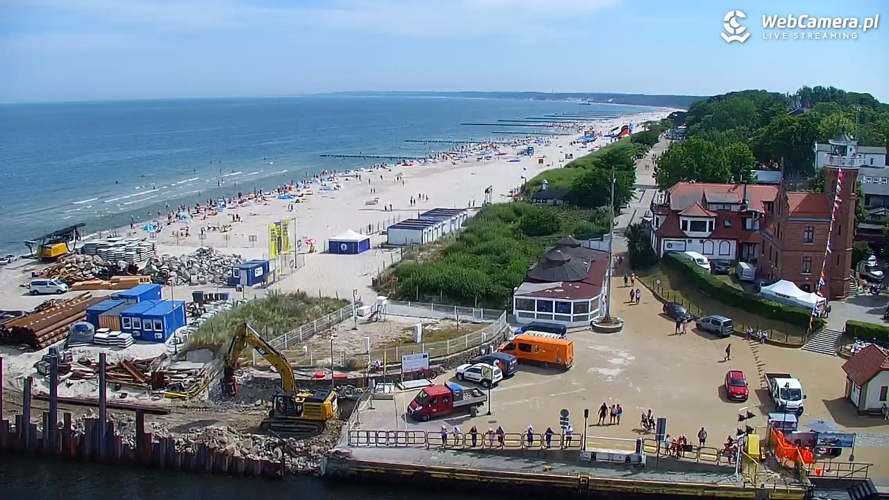 USTKA - widok z pylonu na plażę - 29 czerwiec 2026, 10:56