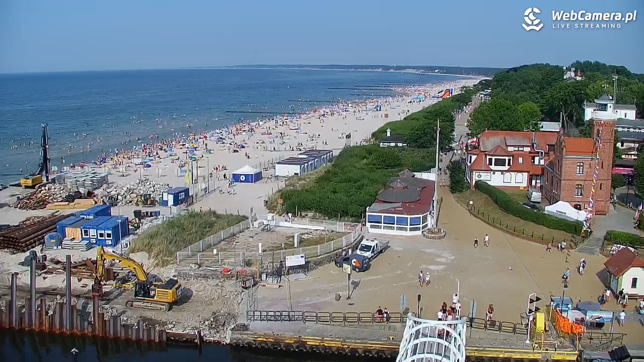 USTKA - widok z pylonu na plażę - 28 czerwiec 2026, 17:05