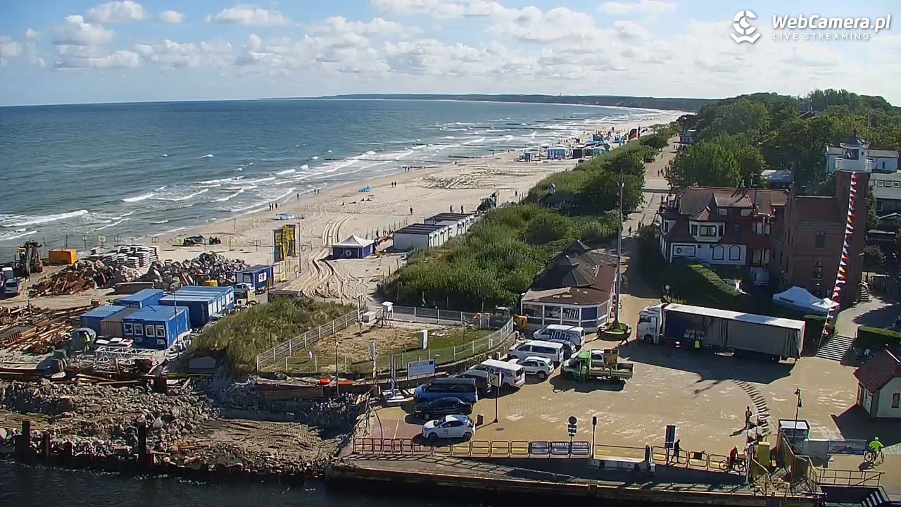 USTKA - widok z pylonu na plażę - 12 sierpień 2026, 09:38