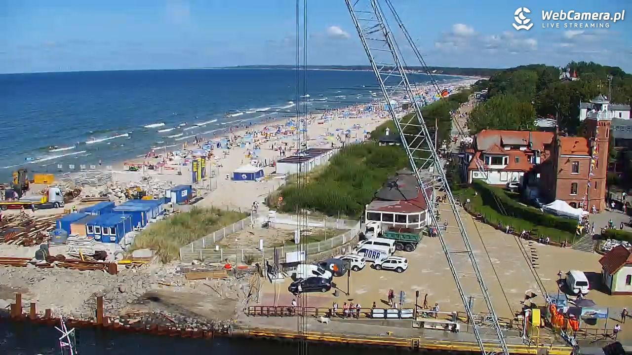 USTKA - widok z pylonu na plażę - 12 sierpień 2026, 14:40