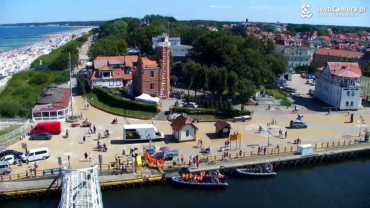 USTKA - widok z pylonu na plażę - 13 sierpień 2026, 13:15