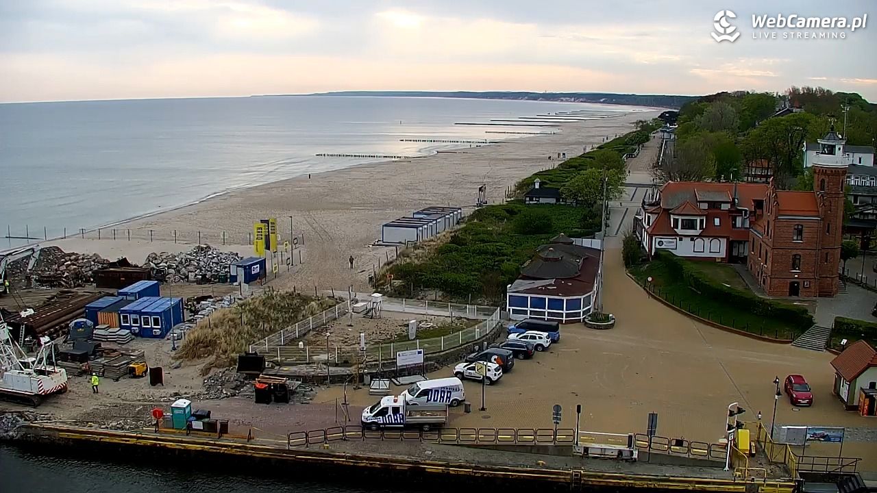 USTKA - widok z pylonu na plażę - 14 maj 2026, 07:28