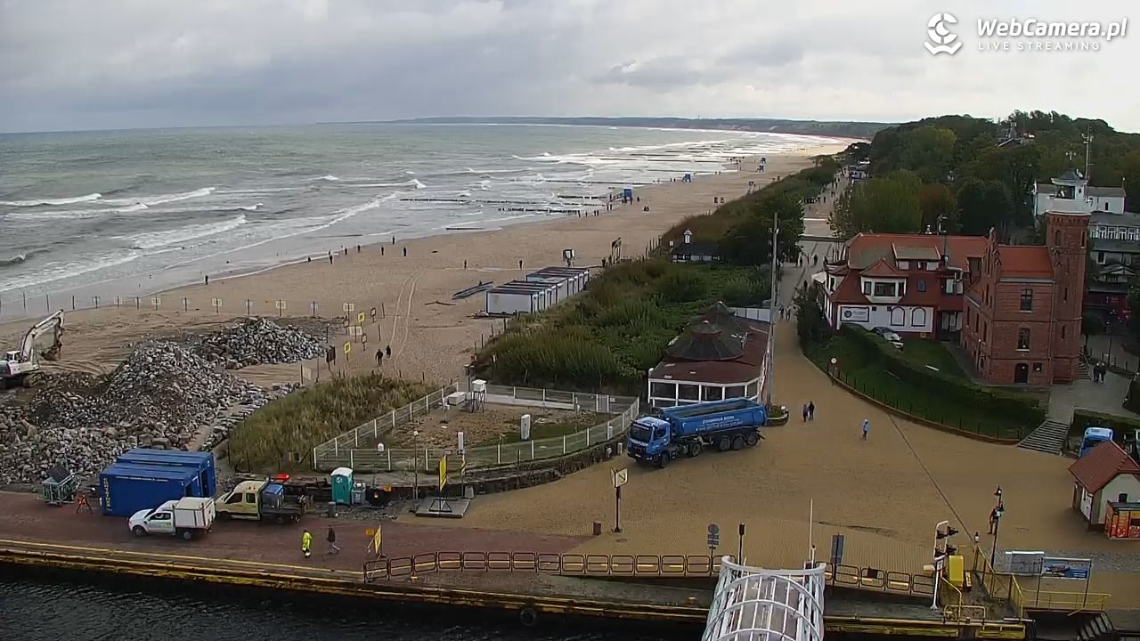USTKA - widok z pylonu na plażę - 17 wresień 2025, 09:56