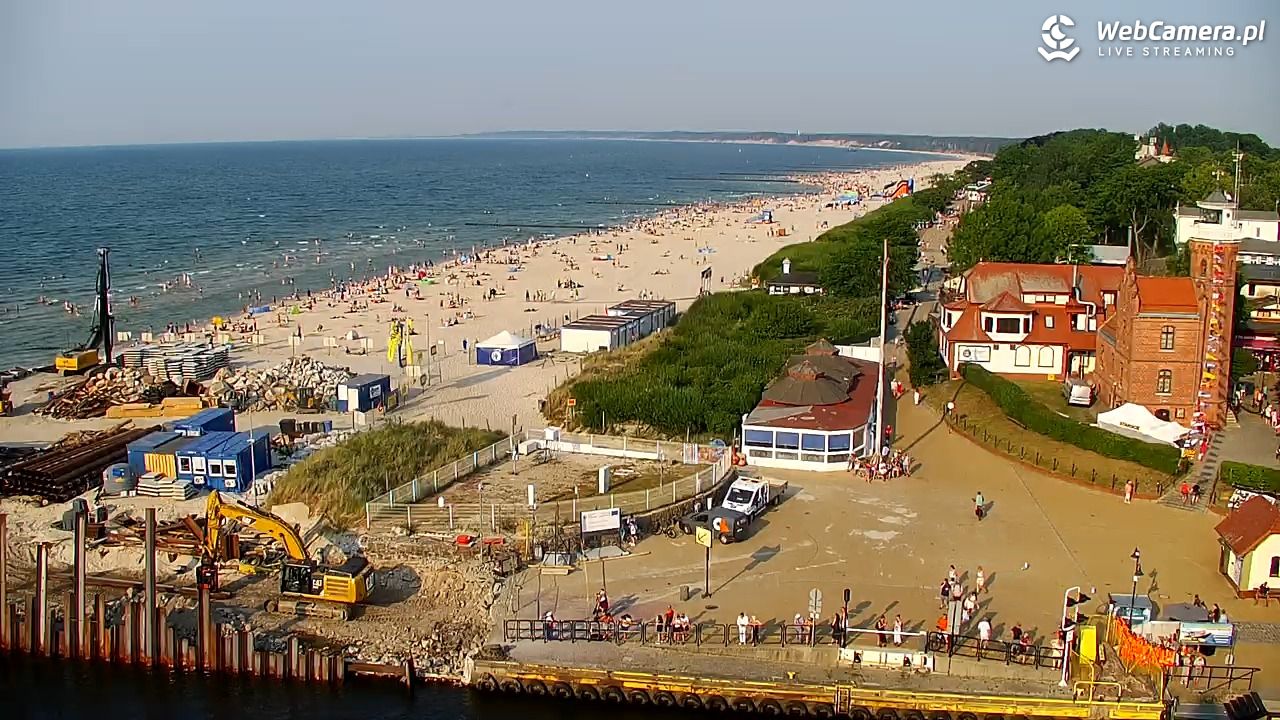 USTKA - widok z pylonu na plażę - 28 czerwiec 2026, 18:25