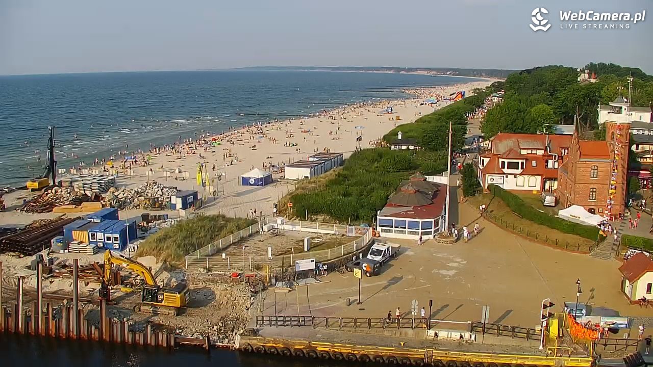 USTKA - widok z pylonu na plażę - 28 czerwiec 2026, 18:38