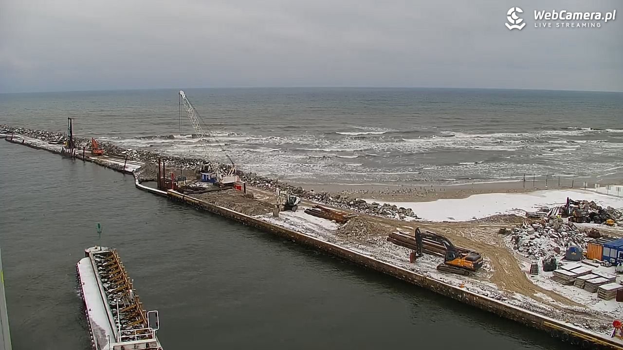 USTKA - widok z pylonu na plażę - 08 luty 2026, 10:37