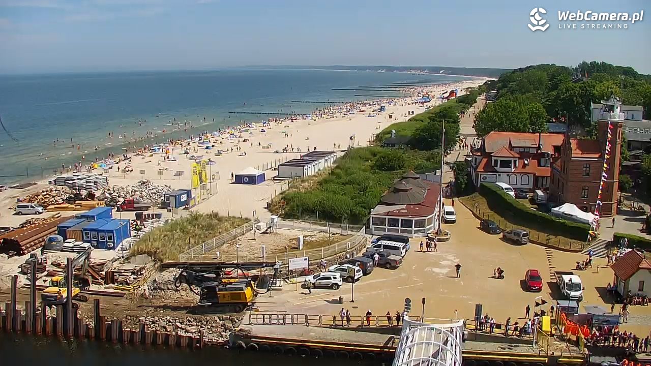 USTKA - widok z pylonu na plażę - 29 czerwiec 2026, 12:21