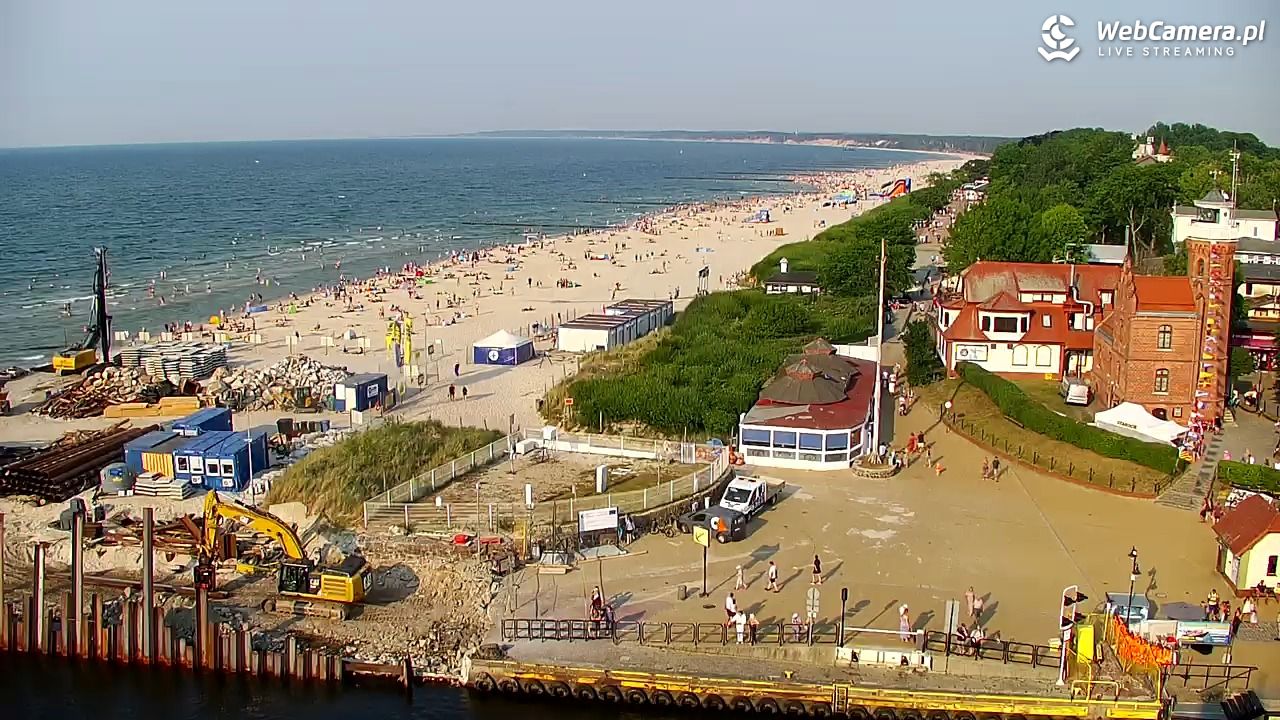 USTKA - widok z pylonu na plażę - 28 czerwiec 2026, 18:27