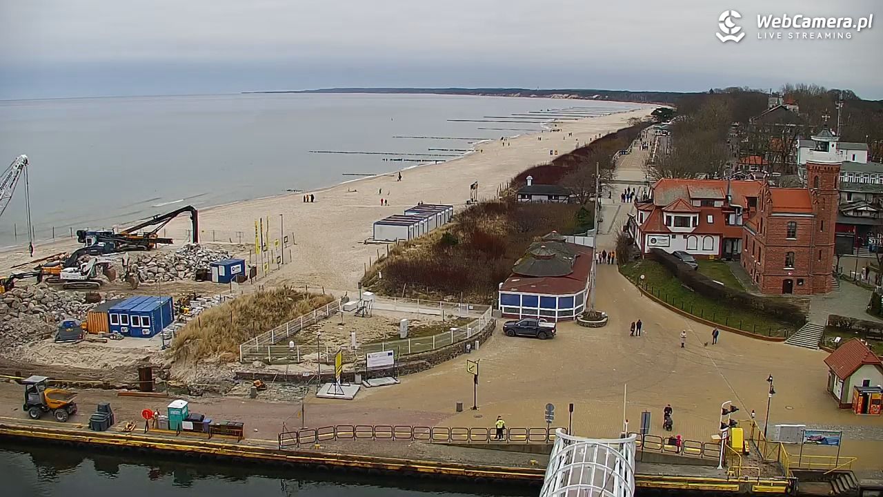 USTKA - widok z pylonu na plażę - 21 grudzień 2025, 13:23