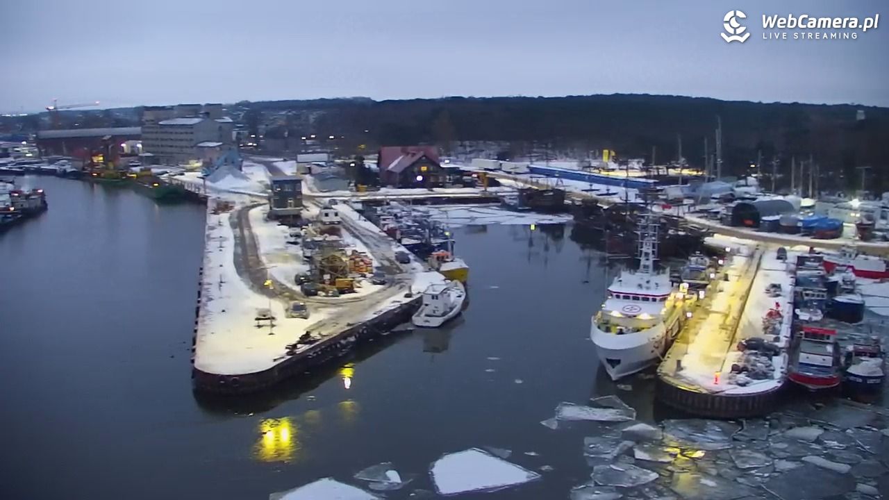 USTKA - widok z pylonu na plażę - 09 luty 2026, 07:08
