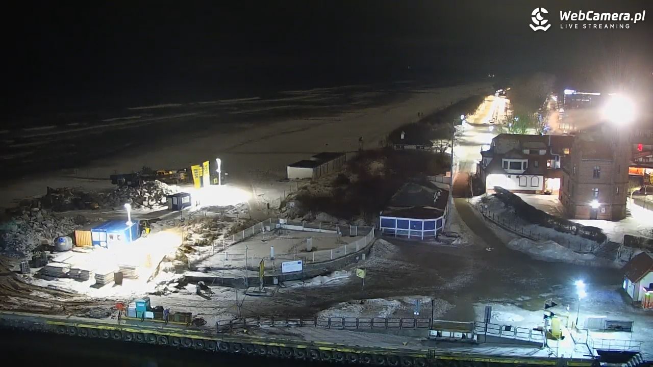 USTKA - widok z pylonu na plażę - 08 luty 2026, 22:00