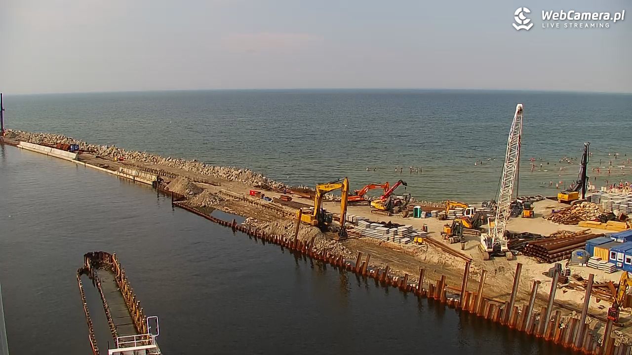 USTKA - widok z pylonu na plażę - 28 czerwiec 2026, 17:01