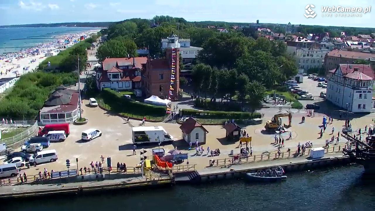 USTKA - widok z pylonu na plażę - 13 sierpień 2026, 11:35