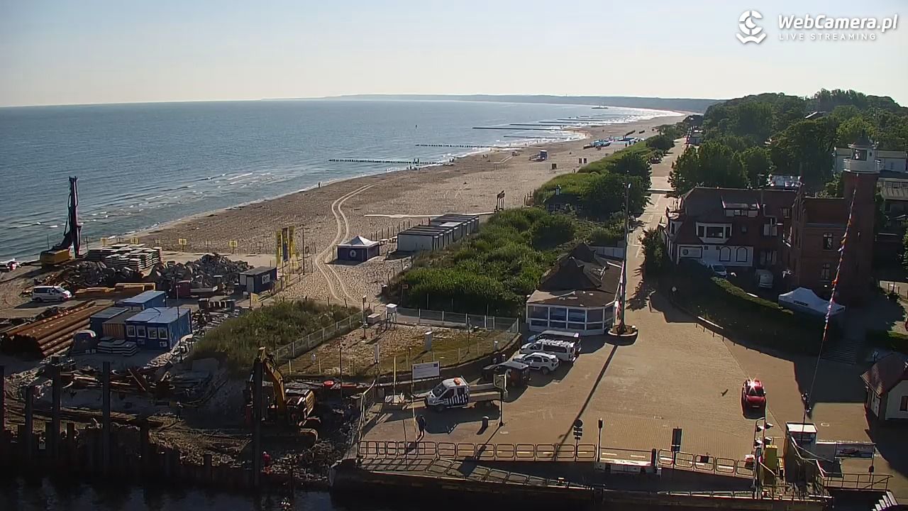 USTKA - widok z pylonu na plażę - 29 czerwiec 2026, 07:48