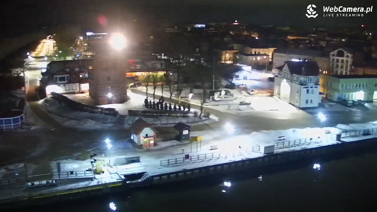 USTKA - widok z pylonu na plażę - 08 luty 2026, 22:01