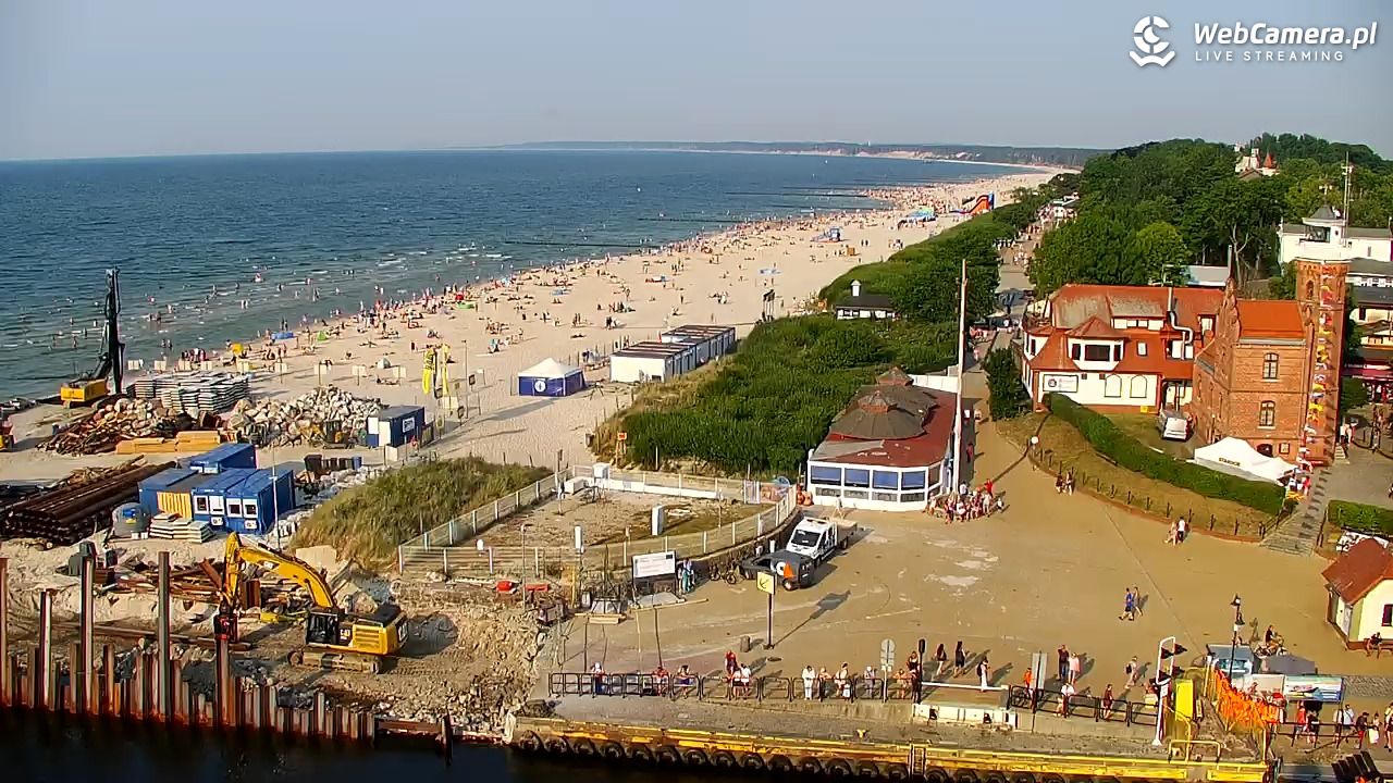 USTKA - widok z pylonu na plażę - 28 czerwiec 2026, 18:24