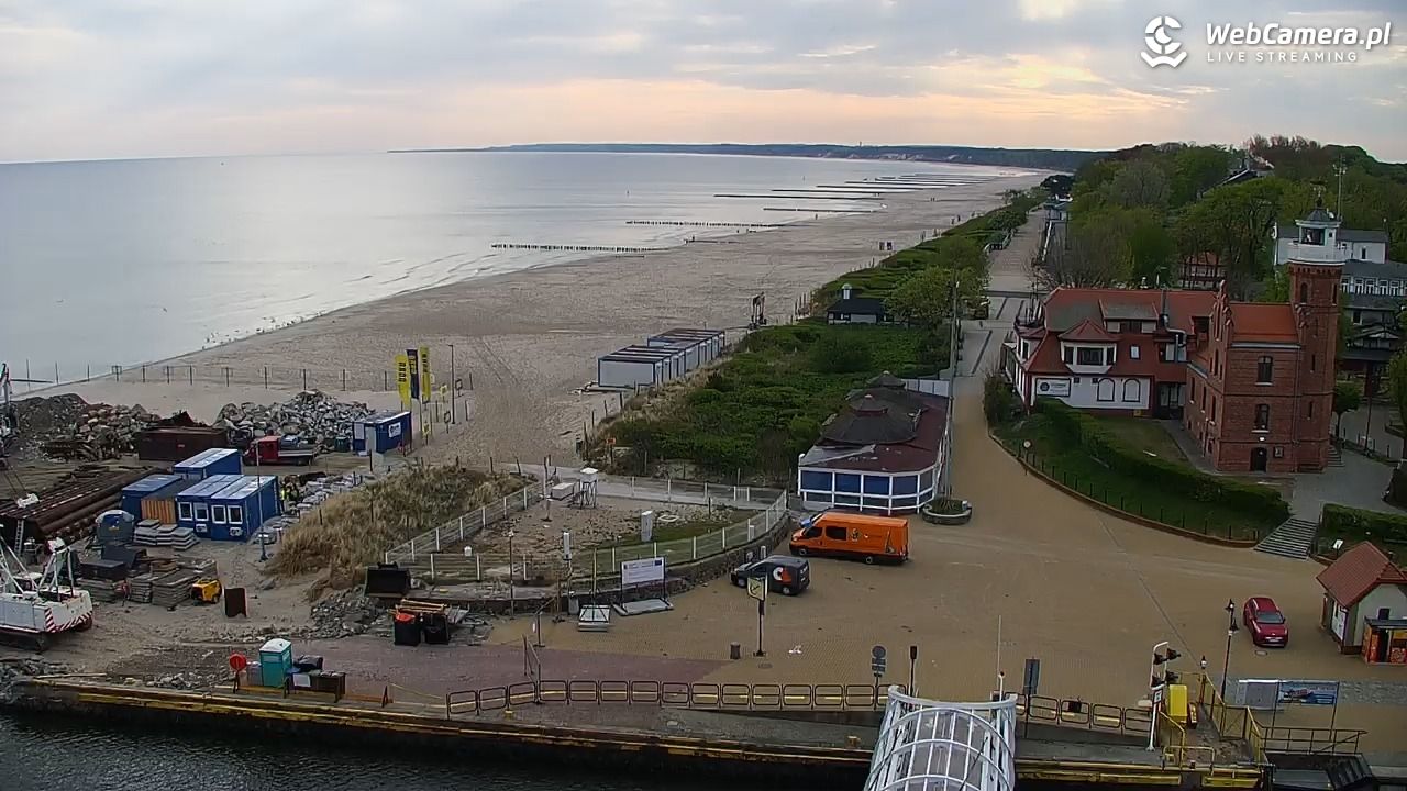 USTKA - widok z pylonu na plażę - 14 maj 2026, 07:06