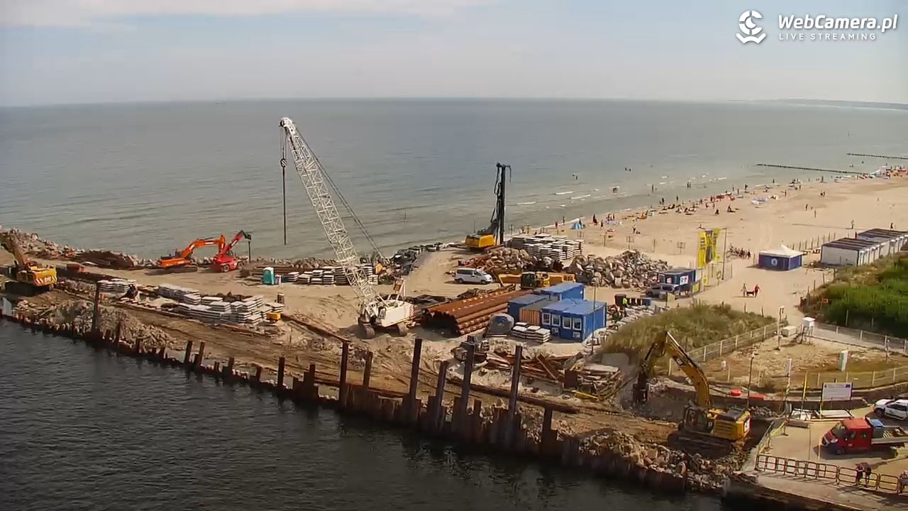 USTKA - widok z pylonu na plażę - 29 czerwiec 2026, 10:03