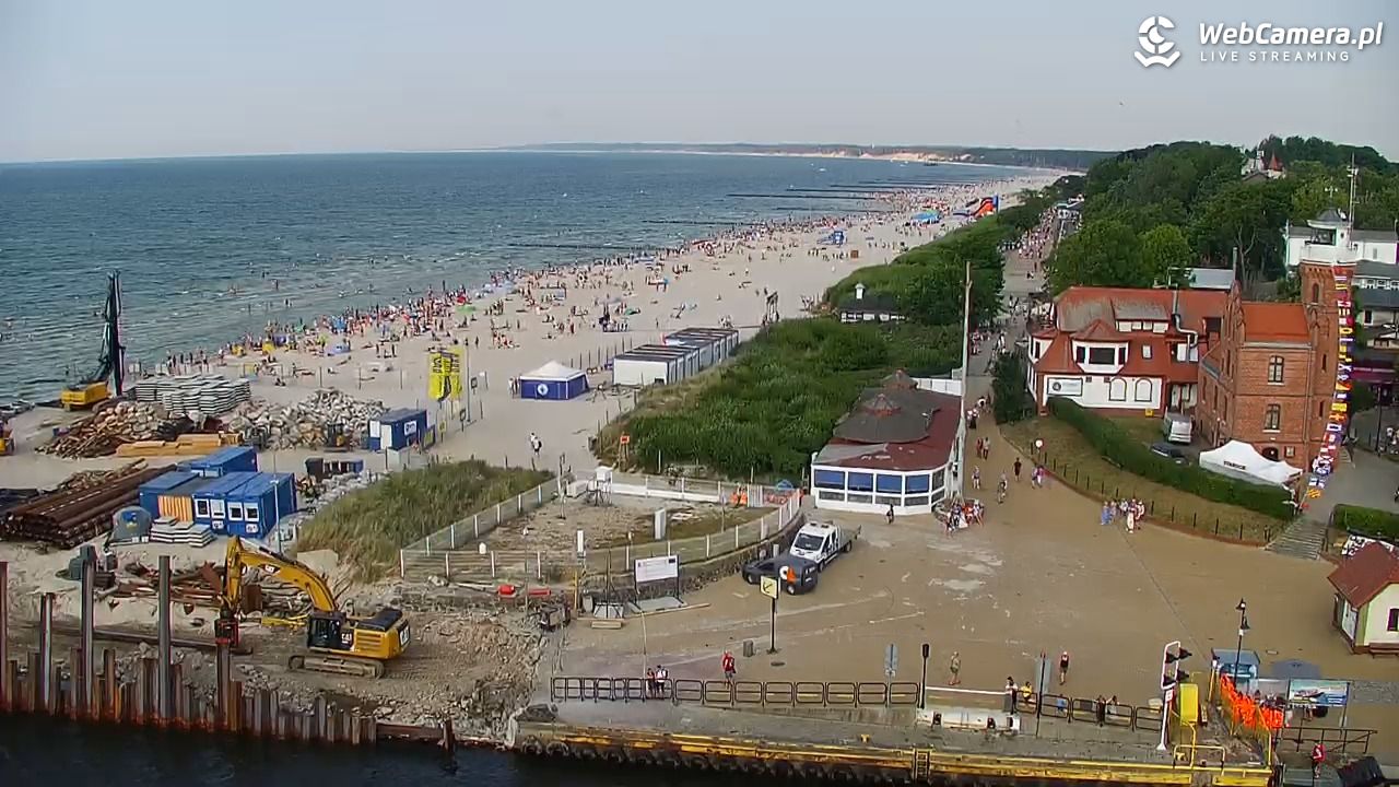 USTKA - widok z pylonu na plażę - 28 czerwiec 2026, 17:45