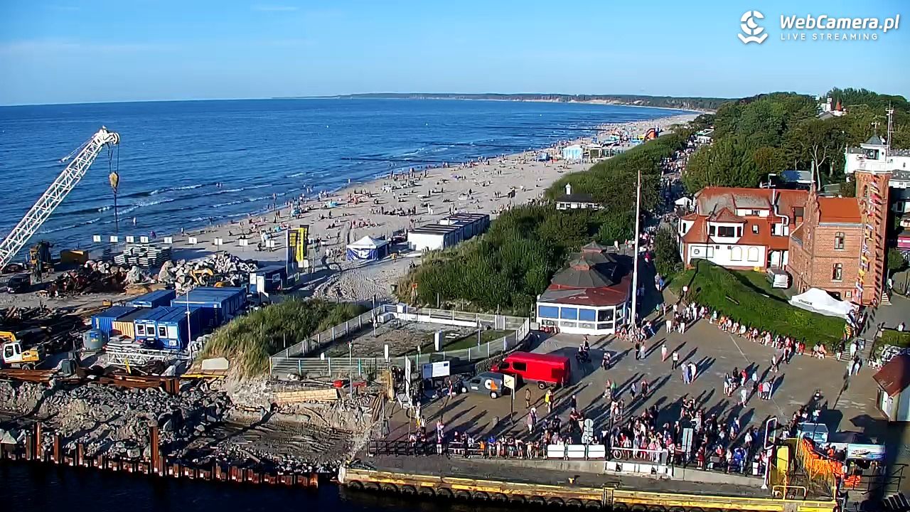 USTKA - widok z pylonu na plażę - 12 sierpień 2026, 18:59
