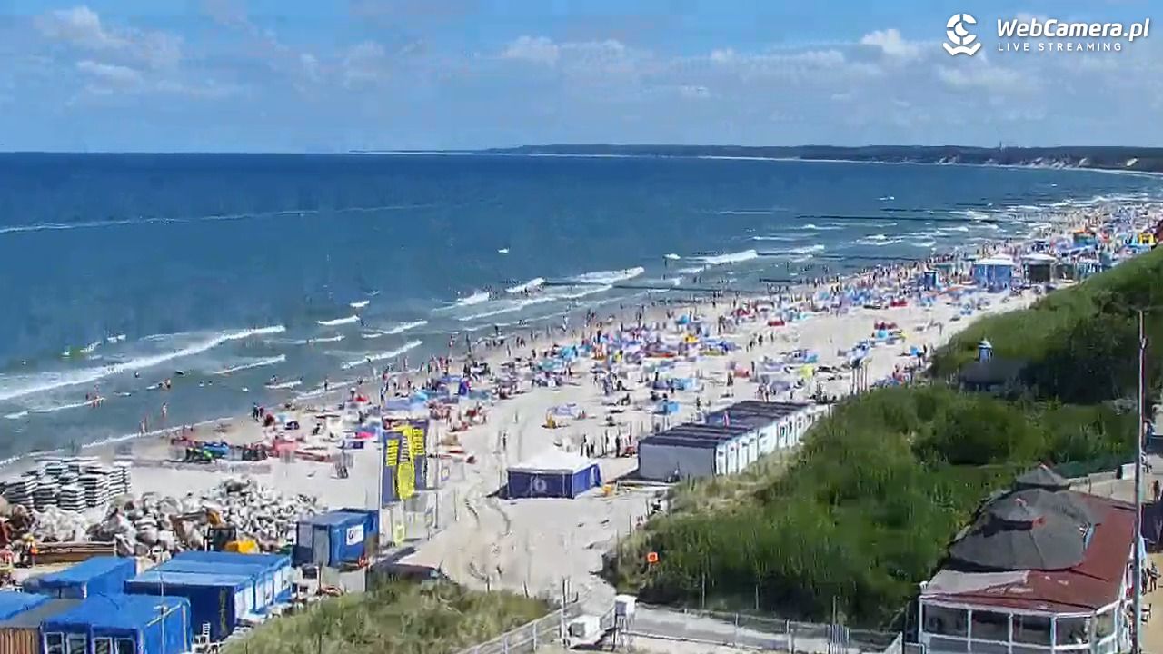 USTKA - widok z pylonu na plażę - 12 sierpień 2026, 12:31
