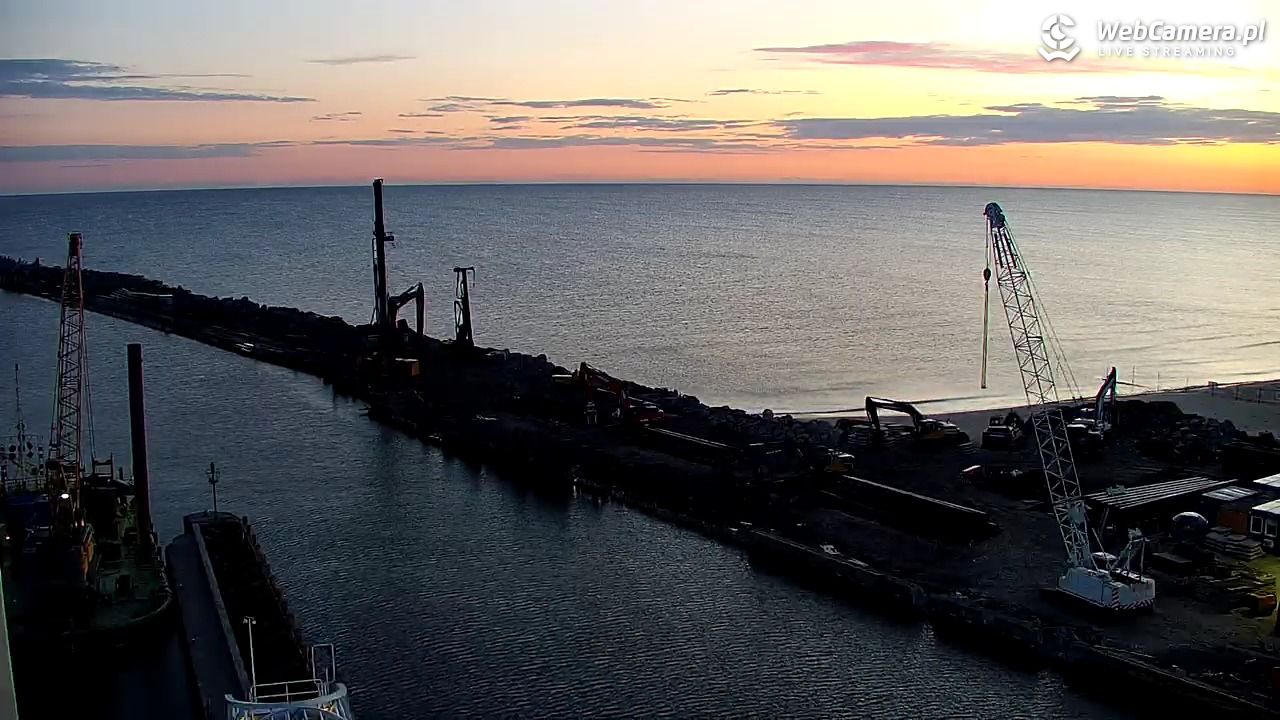 USTKA - widok z pylonu na plażę - 14 maj 2026, 04:31