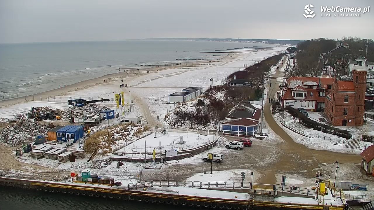 USTKA - widok z pylonu na plażę - 09 luty 2026, 12:50