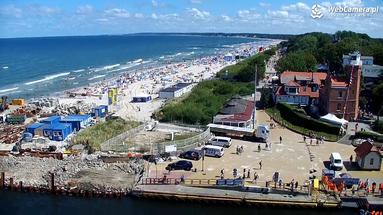 USTKA - widok z pylonu na plażę - 12 sierpień 2026, 12:40