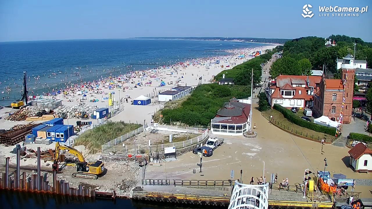USTKA - widok z pylonu na plażę - 28 czerwiec 2026, 16:13