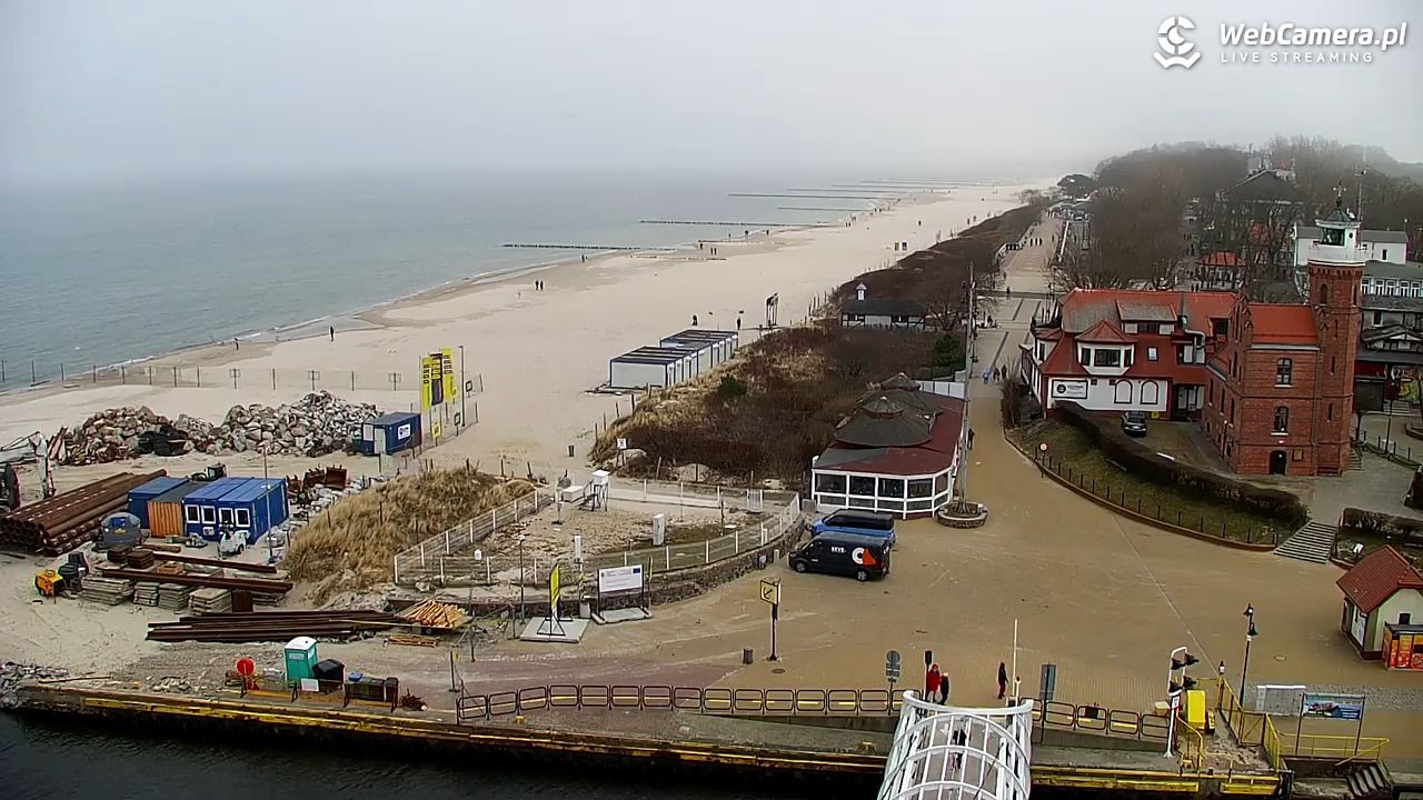 USTKA - widok z pylonu na plażę - 29 marzec 2026, 12:12