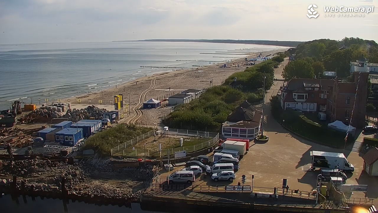 USTKA - widok z pylonu na plażę - 13 sierpień 2026, 08:37