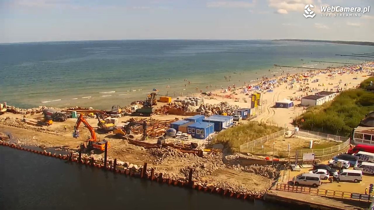USTKA - widok z pylonu na plażę - 13 sierpień 2026, 11:09