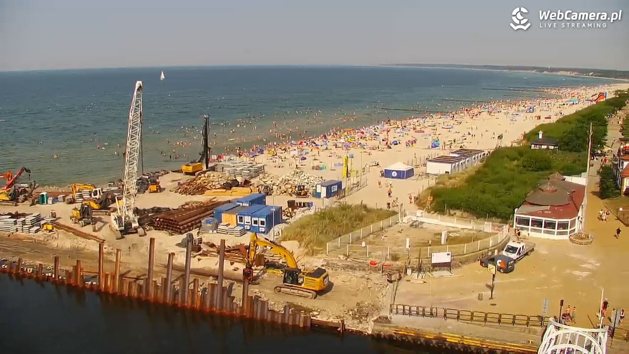 USTKA - widok z pylonu na plażę - 28 czerwiec 2026, 16:11
