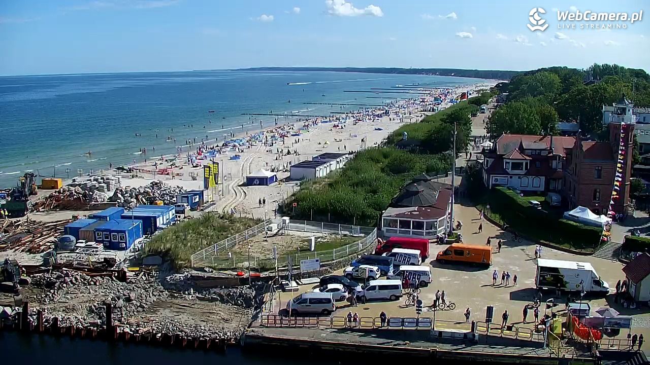 USTKA - widok z pylonu na plażę - 13 sierpień 2026, 10:49