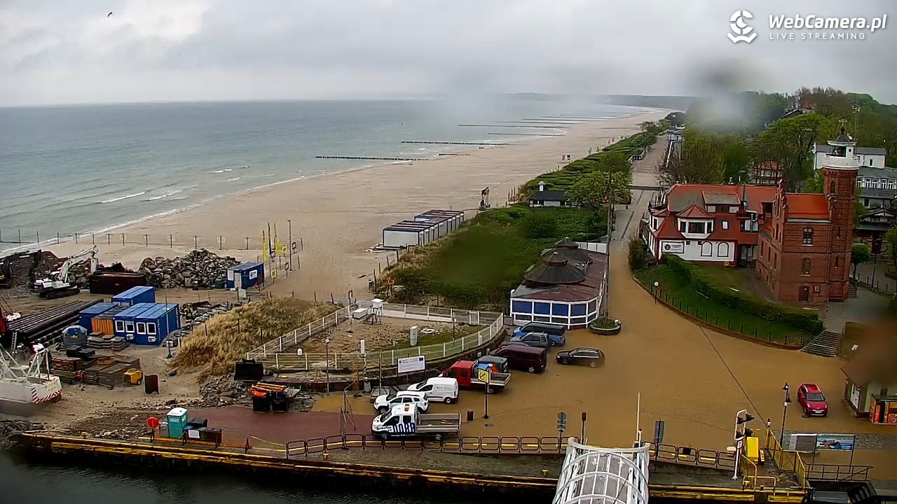 USTKA - widok z pylonu na plażę - 13 maj 2026, 07:18