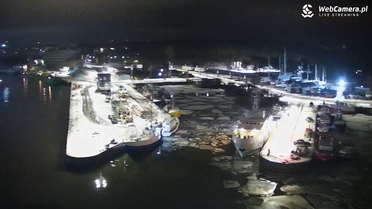 USTKA - widok z pylonu na plażę - 08 luty 2026, 21:59