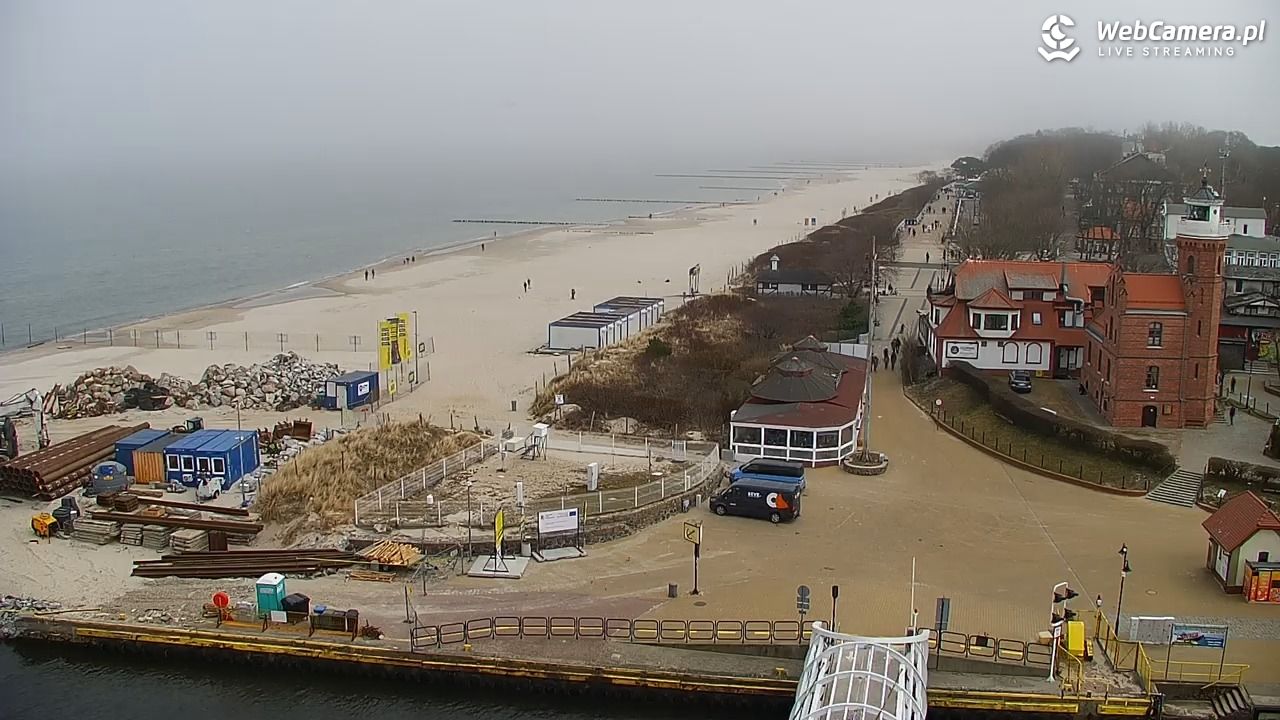 USTKA - widok z pylonu na plażę - 29 marzec 2026, 12:01