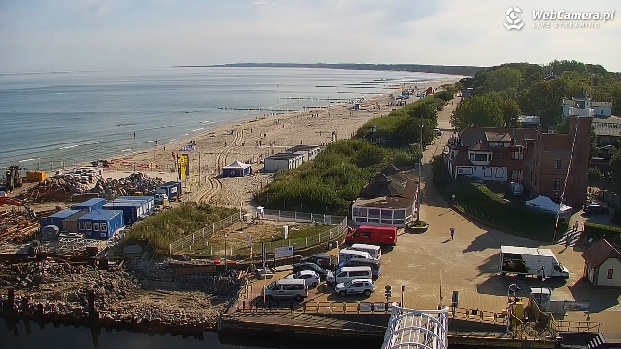 USTKA - widok z pylonu na plażę - 13 sierpień 2026, 09:16