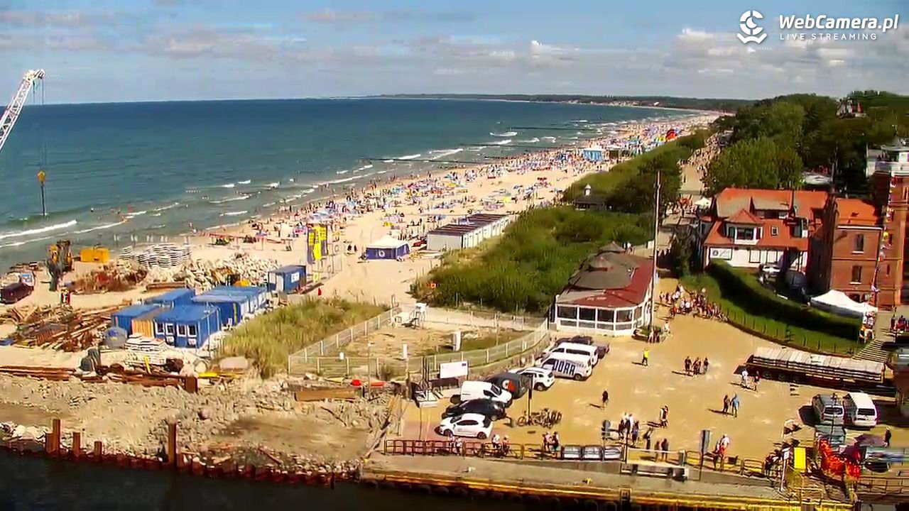 USTKA - widok z pylonu na plażę - 12 sierpień 2026, 13:49