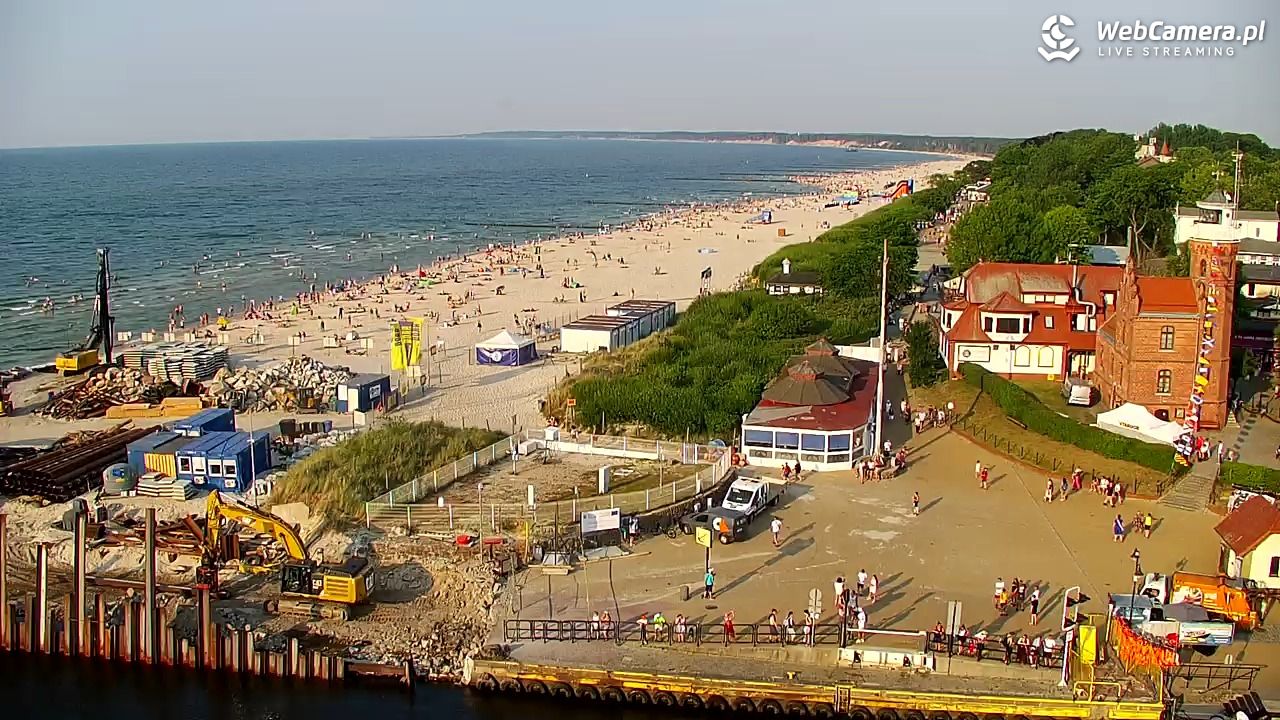 USTKA - widok z pylonu na plażę - 28 czerwiec 2026, 18:58