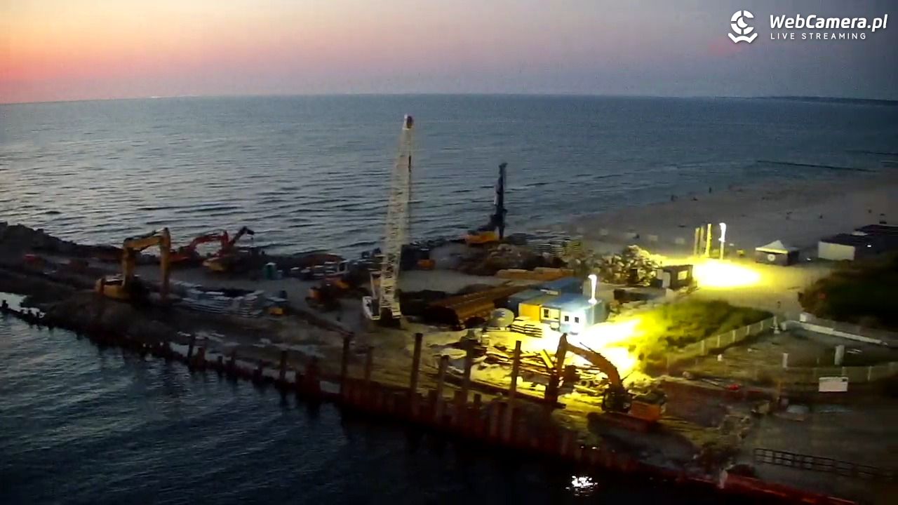 USTKA - widok z pylonu na plażę - 28 czerwiec 2026, 22:36