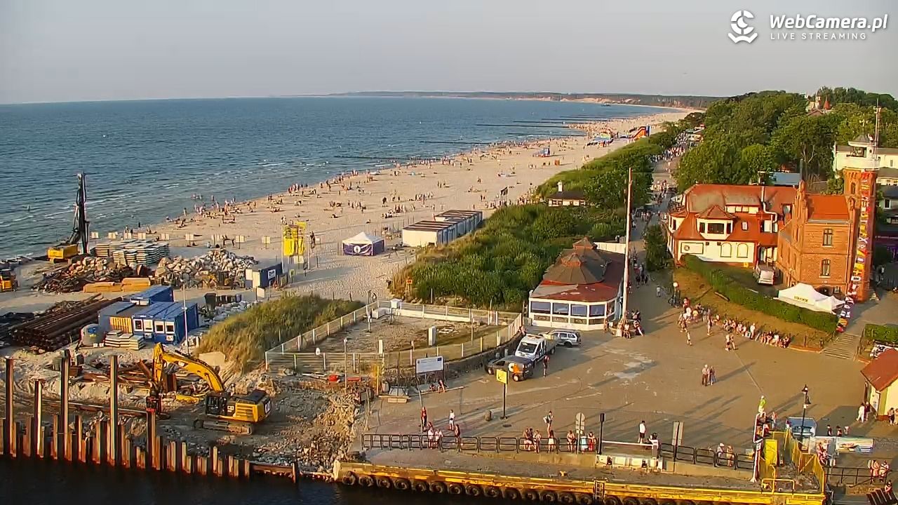 USTKA - widok z pylonu na plażę - 28 czerwiec 2026, 19:58