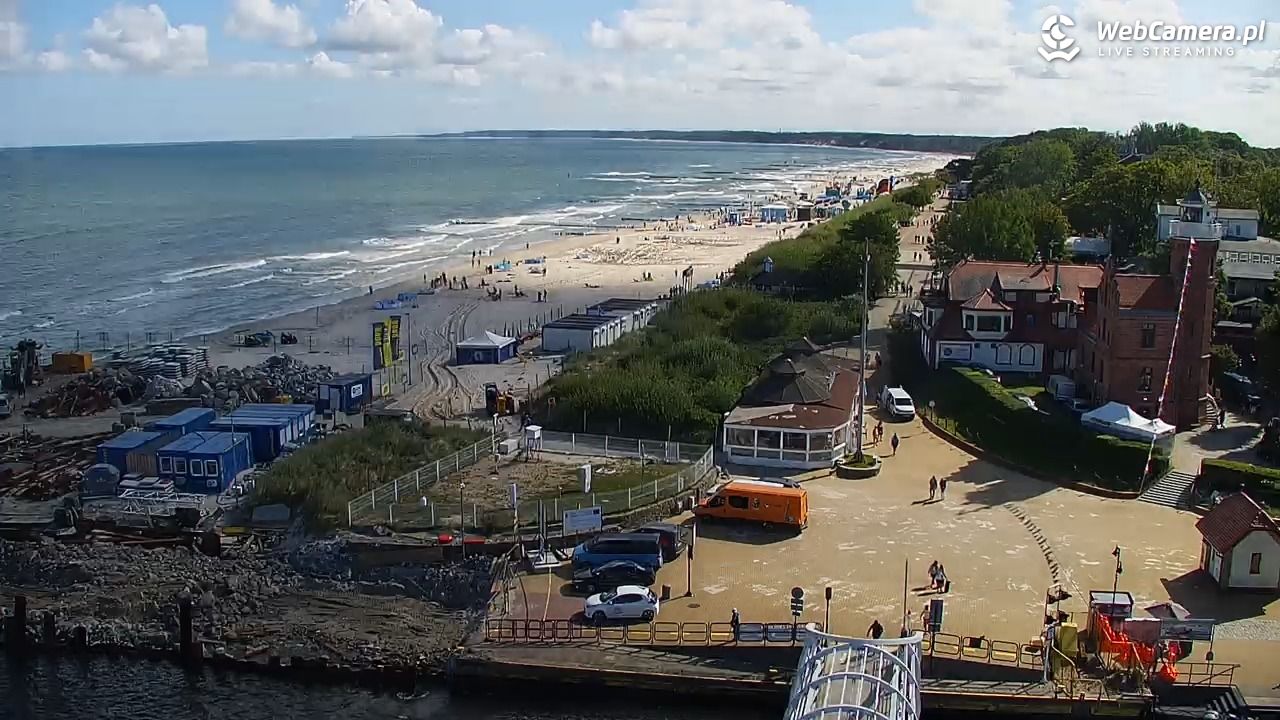 USTKA - widok z pylonu na plażę - 12 sierpień 2026, 10:12