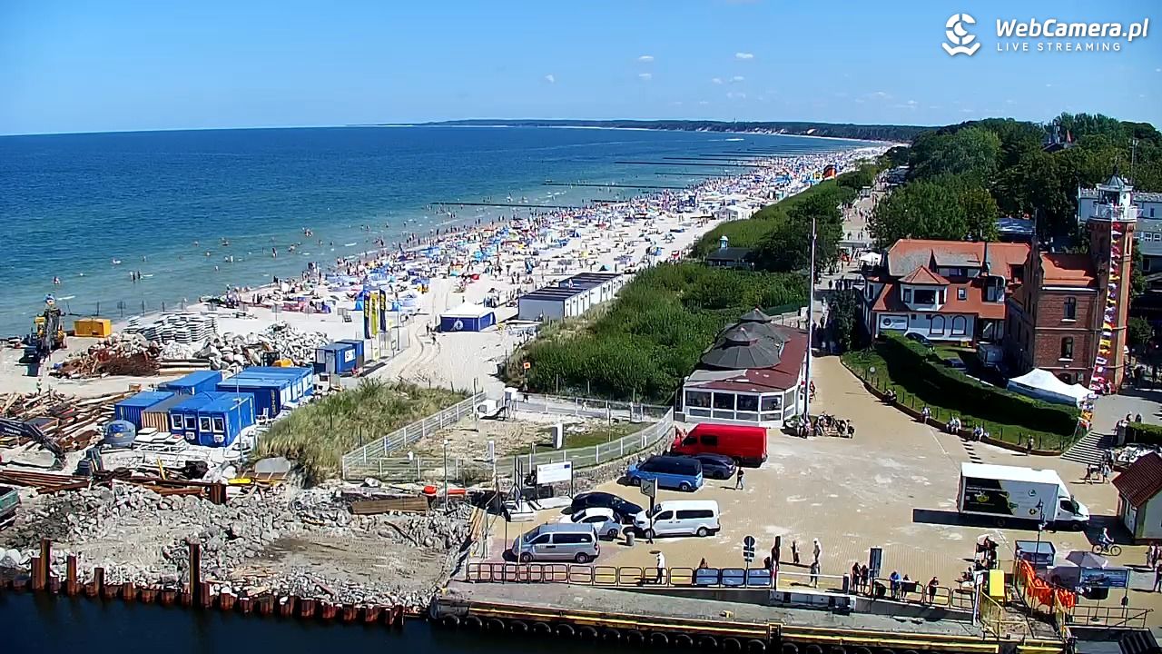 USTKA - widok z pylonu na plażę - 13 sierpień 2026, 12:48