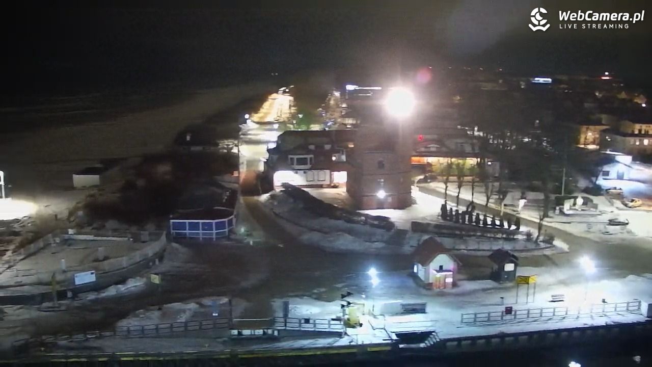 USTKA - widok z pylonu na plażę - 08 luty 2026, 21:59