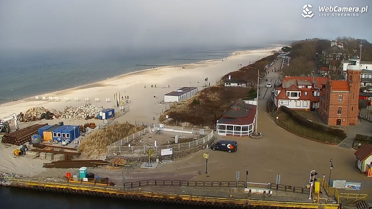 USTKA - widok z pylonu na plażę - 29 marzec 2026, 16:53