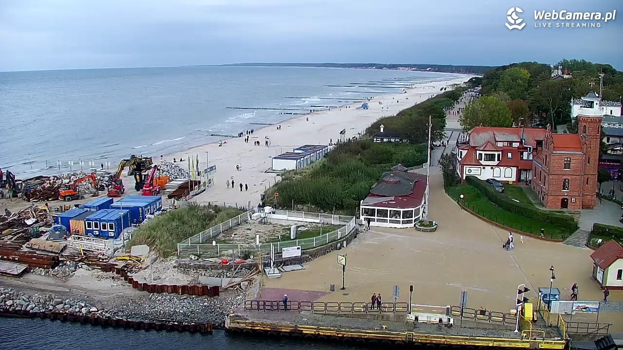 USTKA - widok z pylonu na plażę - 26 wresień 2026, 16:48